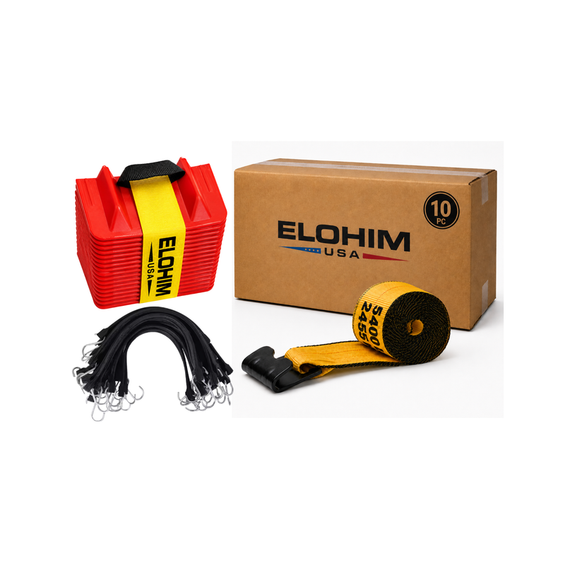 Hauler's Essentials Kit – 10-Pack 4" x 30' Winch Straps + 100 15" Rubber Tarp Straps + 20-Pack 4" x 4" x 12" Corner Protectors