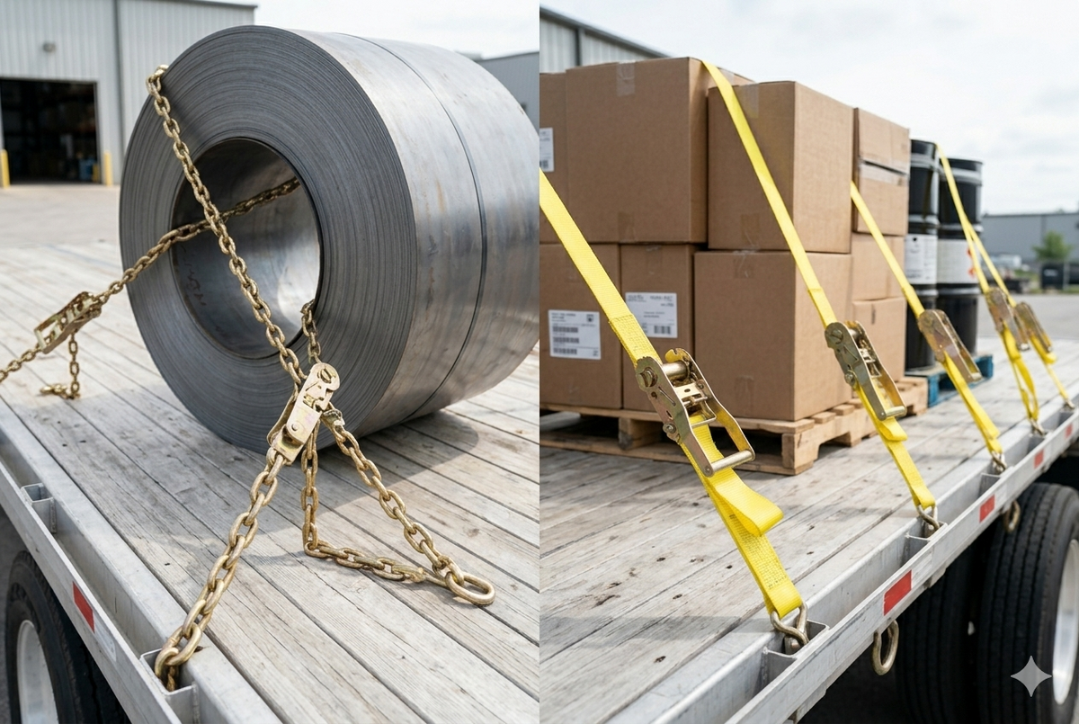 When to Use Chain Instead of Straps for Cargo Securement