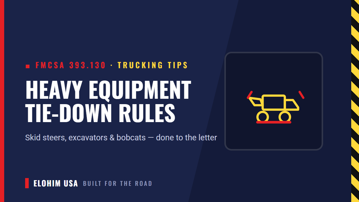Heavy Equipment Hauling: Tie-Down Rules for Skid Steers, Excavators, and Bobcats
