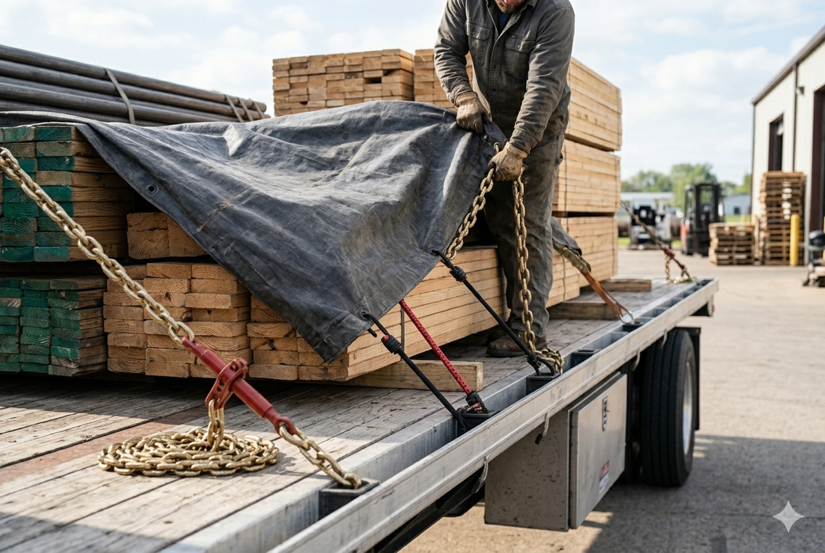 How to Tarp a Flatbed Load Without Ripping Your Tarp