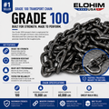 1/2" x 100 ft Transport Chain G100 Uncut | Elohim USA