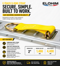 2" E-Track D-Ring Strap – 4,400 lb | 50-Pack | Elohim USA