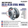 22.5 x 8.25 Steel Truck Wheel | Semi Truck Rim | 2 Hand Holes | Elohim USA