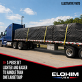 24 x 18 3pcs 14oz Superlight Lumber Tarp — side angle view | Elohim USA cargo control