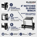 4" Notched Sliding Flatbed Winch | Elohim USA