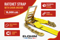 4" x 30' Ratchet Strap with Chain Anchor 16,000 LBS | Elohim USA