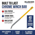 40" Combination Winch Bar | Chrome Finish | Flatbed Truck Tool | Elohim USA