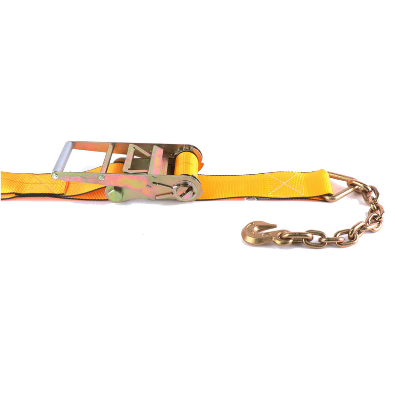 4" x 30' Ratchet Strap with Chain Anchor 16,000 LBS