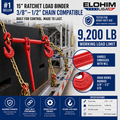 3/8 - 1/2" Ratchet Binder 9,200 lbs | 300- (Pallet) | Elohim USA