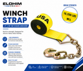 Winch Strap 4" x 30' w/ Chain Anchor 16,200 lbs | 10-Pack | Elohim USA