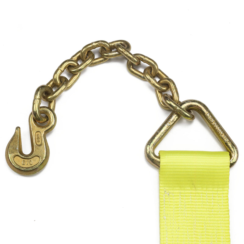 4" x 30' Ratchet Strap with Chain Anchor 16,000 LBS