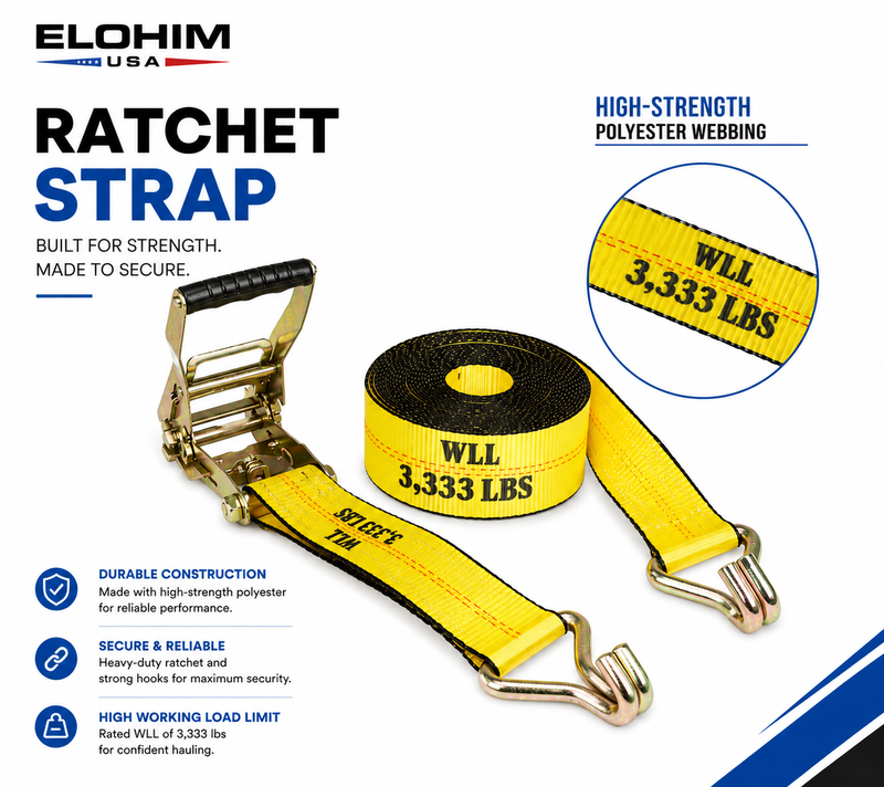 Ratchet Strap 2" x 30" Wire Hook