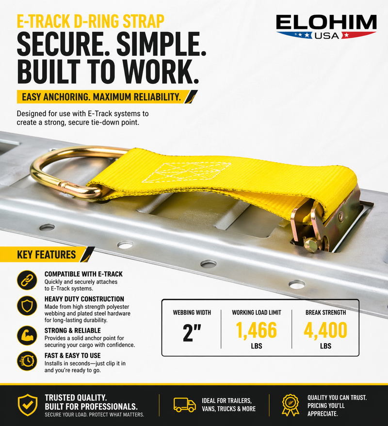 2" E-Track D-Ring Strap – 4,400 lb