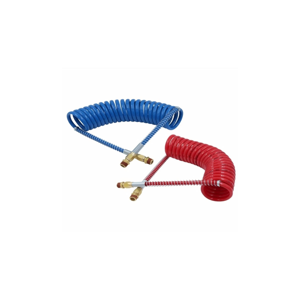 Coiled Air Brake Hose Set Blue & Red | 3.5m | Tractor-Trailer Air Lines
