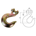 Clevis Grab Hook G70 | 5/16" - 3/8" - 1/2" | Heavy-Duty Transport Chain Hook | 1/2" G70 | Elohim USA