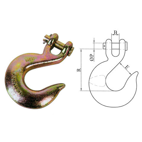Clevis Grab Hook G70 | 5/16" - 3/8" - 1/2" | Heavy-Duty Transport Chain Hook