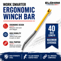 40" Ergonomic Combination Winch Bar | Yellow & Gray | Flatbed Truck Tool