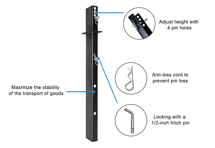 30" Steel Flatbed Pipe Stake | Adjustable