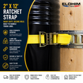 Ratchet Strap with E-Track 2" x 12" x 4,400 lbs | 12.25 | Elohim USA