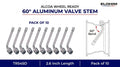 TR545D Aluminum Tire Valve Stem | 60° Clamp-In | Pack of 10 | Elohim USA