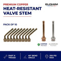 TR545D Copper Tire Valve Stem | 60° Clamp-In | Pack of 10 | Elohim USA