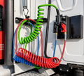 Coiled Air Brake Hose Set Blue & Red | 3.5m | Tractor-Trailer Air Lines | Elohim USA